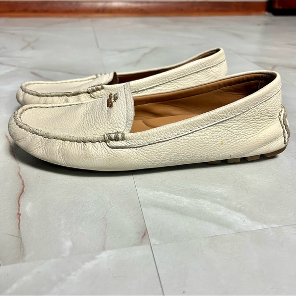 Coach Shoes - Coach Mary Lock Up Loafers White Size 8.5 Flats Driving Shoes